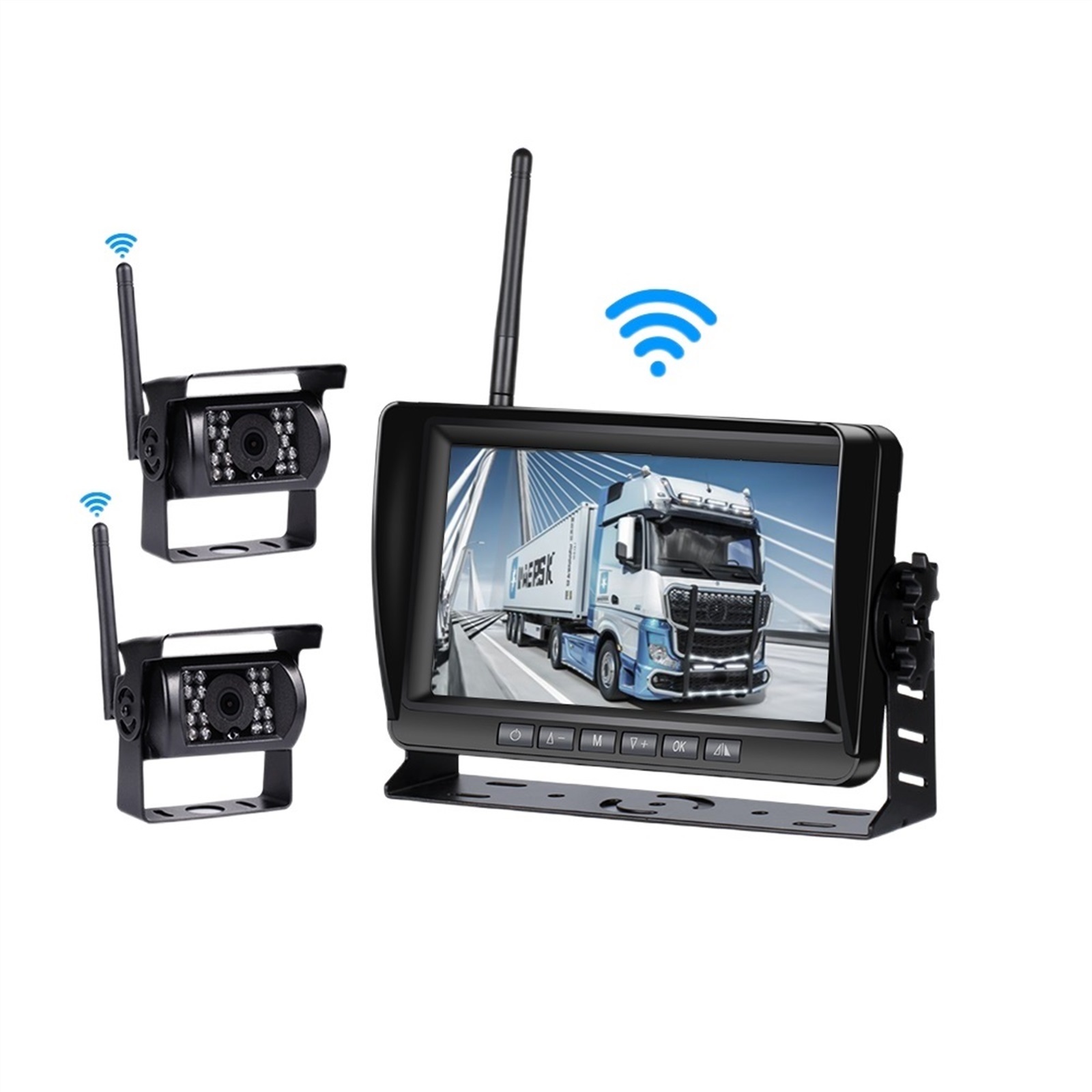7 Inch Wireless Car Monitor Screen Reverse Vehicle Monitors Reversing Camera Screen For Car Monitor For Auto Truck RV ,Stable Signal
